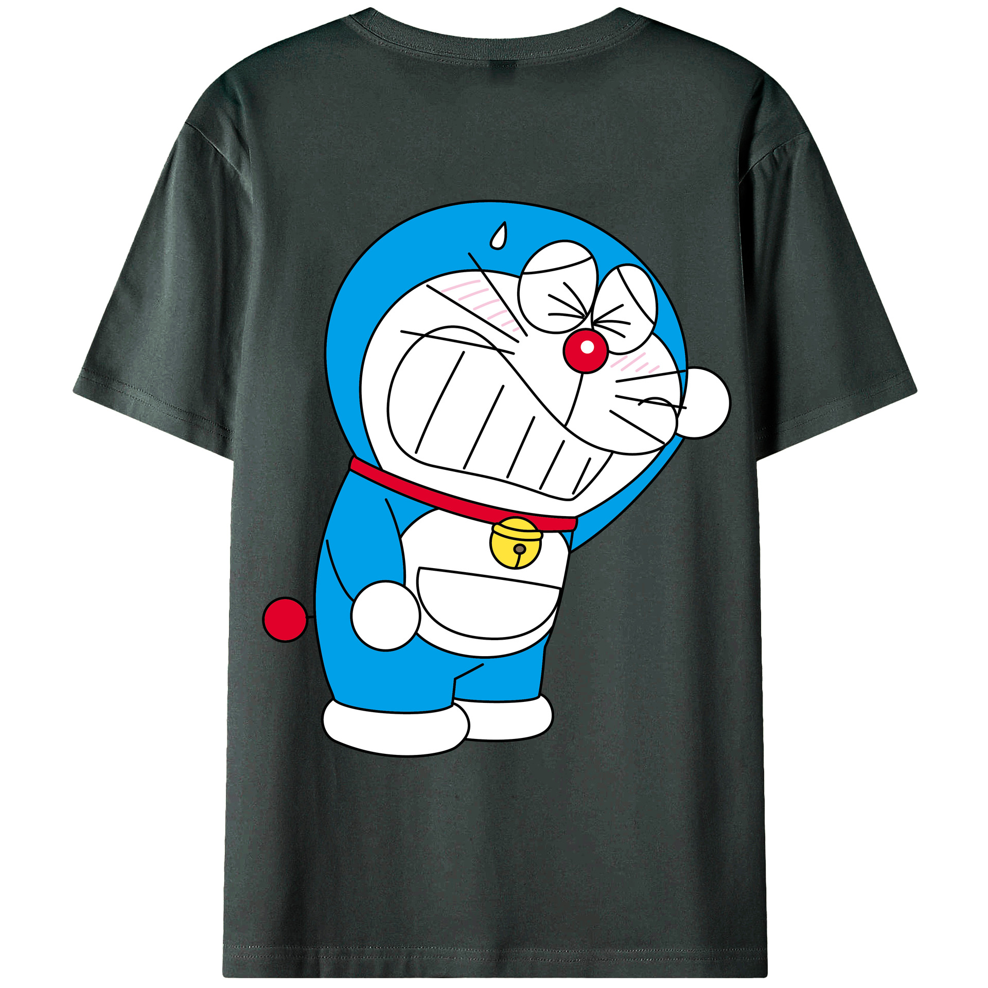 （画像用） ドラえもん Doraemon 綿100％ メンズ半袖Tシャツ（バックプリント） 通気性